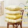 CARRIE HOME Yellow Gingham Checkered Throw Pillow Covers 18x18 Set