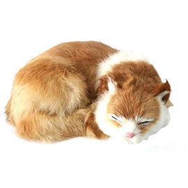 Cat Plush Realistic Lying Cat Cat Figurine Room Decor #5