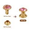 HARFINGTON 100pcs Crystal Rivets 6mm Rhinestone Rivets Rapid Stud Rivets