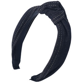 Hiro World Trade Headband Denim Fabric Headband for Kids, Adults, Stylish (Navy)