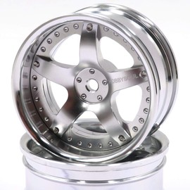 2pcs RC 1/10 Aluminum Alloy Wheel Rims Hex 12mm Adjustable Offset Silver Color Fit for 1:10 RC On Road Drift Touring Street Car Tires