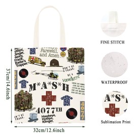 WCGXKO TV Show Inspired Gift TV Show Fans Canvas Tote Bag Reusable Bag Shopping Bag (MASH CA)