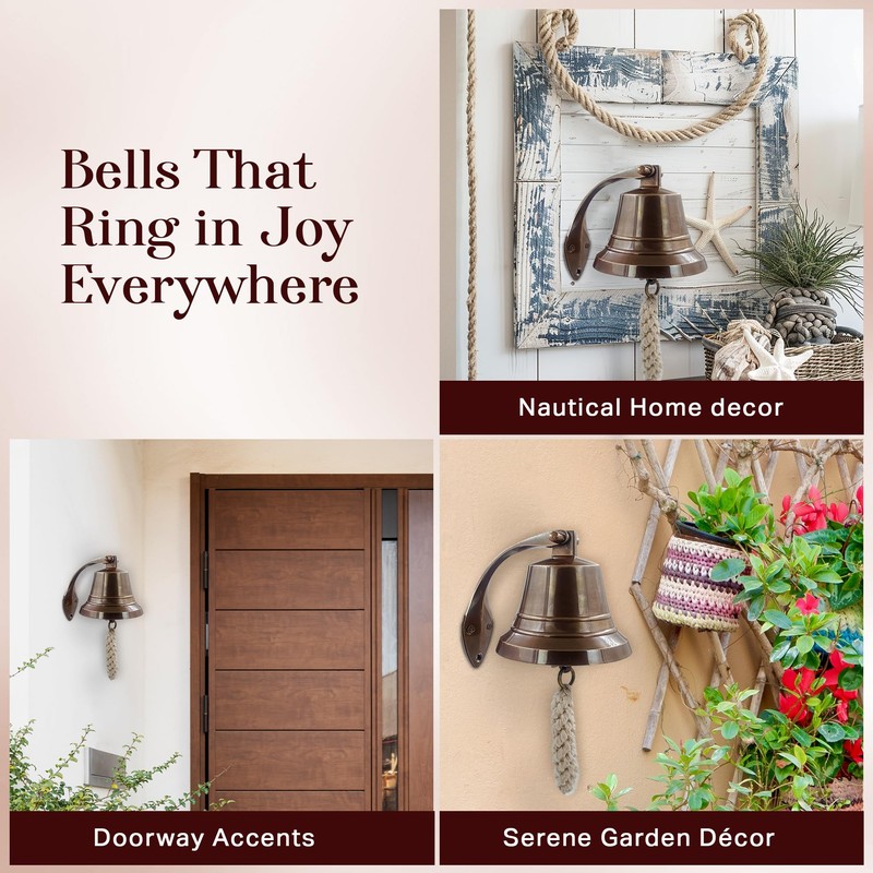 THDC Nautical Hanging Wall Mountable 4" Solid Brass Ship Bell