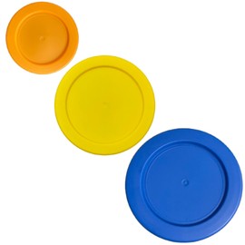 Klare Ware 2, 4 & 7 Cup Replacement Lids/Covers for Pyrex, Anchor Hocking & KlareWare Storage Bowls *Lids Only - Glass Container Not Included* (3 Pack *One of Each Size*, Orange, Yellow, Blue)