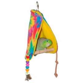 Super Bird Creations SB473 Peekaboo Perch Tent for Small Birds, Bird Bed & Parrot Perch, Ideal Bird Cage Accessories for Parakeets, Finch, Canary Cockatiels, Comfortable Bird Perches Cage, 10”x4”x4.5”