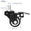 YOKIVE 4 Pcs Threaded Stem Caster, Polyurethane Swivel Wheel Threaded