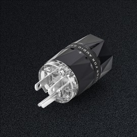 Viborg HiFi Power Plug, Silver-Plated Pure Copper, VM503S, Non-Magnetic, 15A/125V AC Mains Plug, Audio Grade Power Plug, Set Screws, Hi-End US Power Connector for DIY Audiophile Power Cord