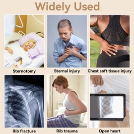 Agatige Broken Rib Brace, Chest Sternum Protector Support Brace Breathable Chest Wrap Belt for Men and Women Broken Fractured, Dislocated Cracked Ribs Open Heart Surgery Recovery