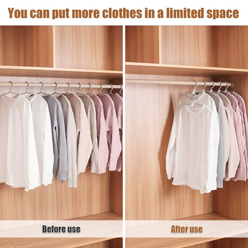 Clothes Hangers Space Saving, Pack of 60 Clothes Hangers Hook