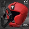 RDX HGR-T1R-L Headgear Fighting Head Guard Sparring Helmet, red,L