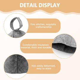 Sauna Hat and Sauna Hat Set for Men and Women, Reusable Felt Hat and Felt Cap, Water-Absorbent Bath Hat, Sauna Cap in Grey and White, Sauna Tub, Protection for Head and Ears