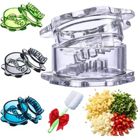 2026 Upgrade Manual Garlic Twister And Crusher for Chili, Ginger, Herbs, 2pcs Clear Manual Garlic Twister And Ginger Mincer Tool, Garlic Mincer Twist, Easy Clean, Quickly, Mini (Transparente)