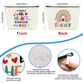 Teacher Appreciation Gift Makeup Bag Future Teachers Gifts Thank You Gift for Teachers Cosmetic Bag Birthday Graduation Christmas Retirement Gift for Teacher End of Year Present Travel Toiletry Pouch