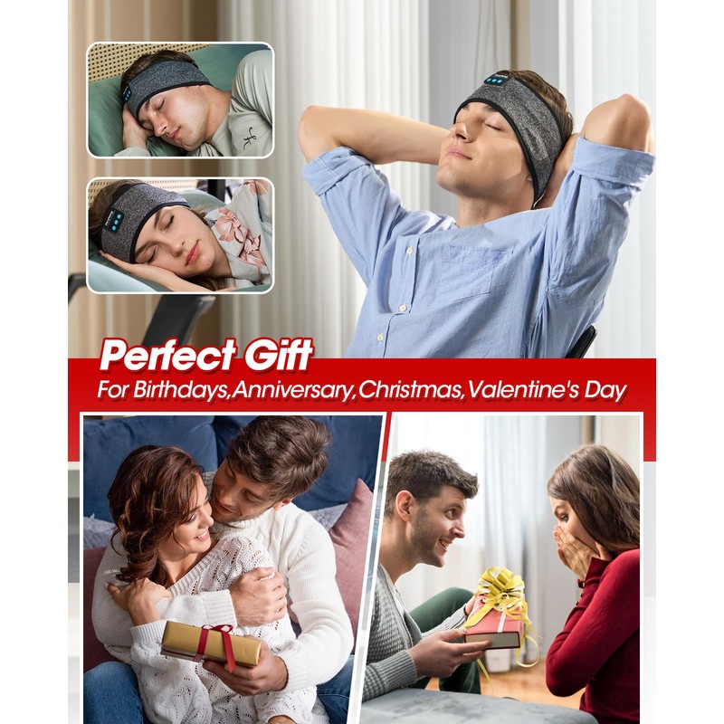 Perytong Headphones for Sleeping, Sleep Headphones Bluetooth Headband, Noise Cancelling