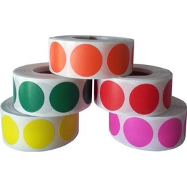 3/4" .75 Color Coding Dot Stickers Summer Collection 500 of Each Red Hot Pink Hot Yellow Green Hot Orange 2,500 Total Labels