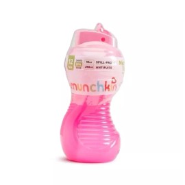 Munchkin Mighty Grip Flip Straw Spill-Proof 10oz Cup BPA Free 12M+ pink