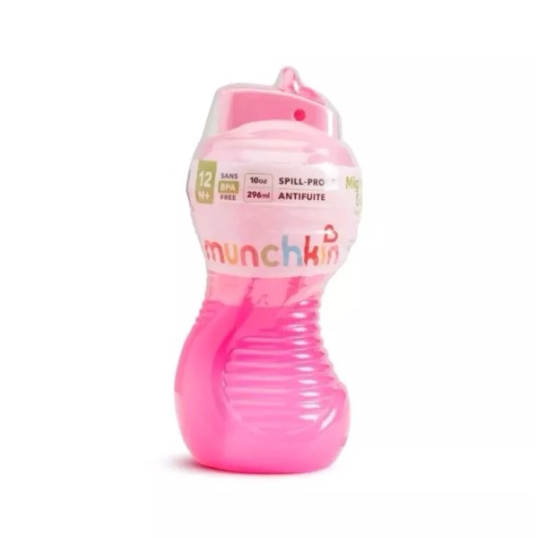 Munchkin Mighty Grip Flip Straw Spill-Proof 10oz Cup BPA Free