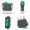 12-Pack Rocker Toggle Switch with Green Light, ON/Off SPST 3Pin