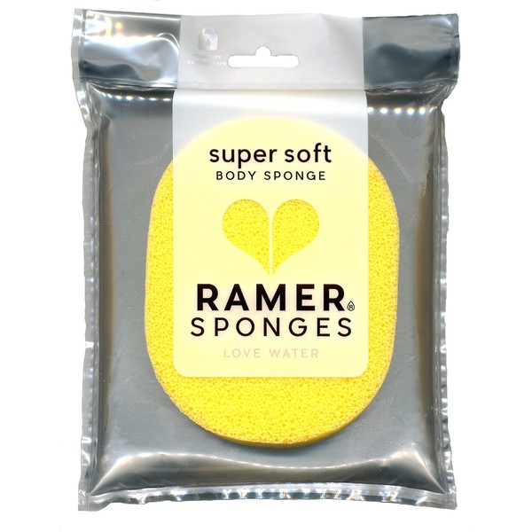 Ramer Shower Sponge - Super Soft Body Sponge Small (Yellow