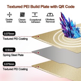 IdeaFormer-3D P1S X1 X1C A1 PEI Sheet with QR Code for Bambu Lab 257x257mm, Double Sided PEI Build Plate PLA PETG ABS Spring Steel Bed Plate for Bambu Labs P1P P1S A1 X1 Carbon