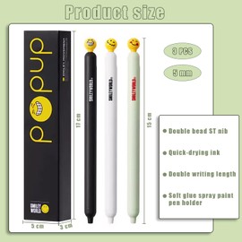 Afoxon Cute Gel Pens for Women Girl Valentine's Day Gift, Pack of 2 Pieces Cute Stationery Heart Pen Set with Extra 4 Black Refills Quick Drying School Office Supplies (emoji1)