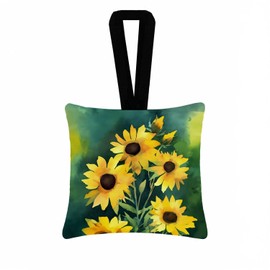 Caroline's Treasures Kentucky Goldenrod in Watercolor Hanging Square Fabric Ornament 3.5 × 3.5 Decorative Door-Knob & Tree Hanger, Soft Fabric