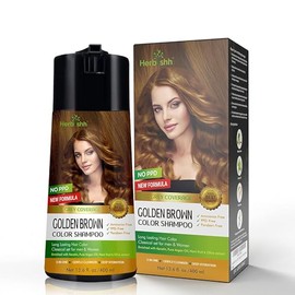 Herbishh Hair Color Shampoo for Gray Hair - Champú de color enriquecido Fórmula para teñir el cabello - Champú y acondicionador para teñir el cabello 