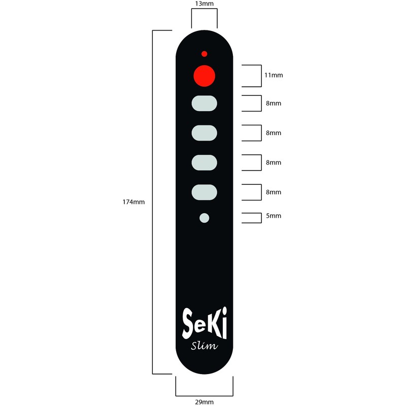 SeKi Slim silber lernfähige Universal-Fernbedienung mit großen Tasten - für