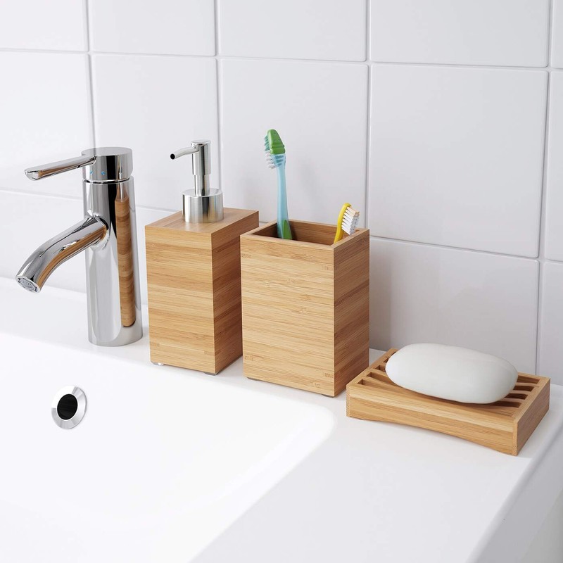 IKEA NEW DRAGAN Toothbrush Holder, bamboo""