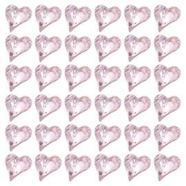 MECCANIXITY 40 Pcs 3D Heart Pink Nail Rhinestones 12x13mm K9 Glass Crystal Rhinestones Pointed Back Crooked Heart Gems for Nail Charm Art DIY Decoration Craft