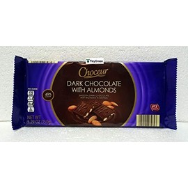 Choceur Dark Chocolate with Almonds Smooth Dark Chocolate with Roasted Almonds 49% Cocoa 5.29oz 150g