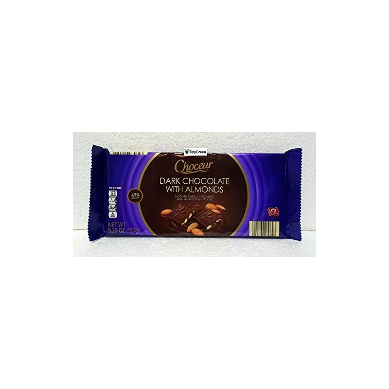 Choceur Dark Chocolate with Almonds Smooth Dark Chocolate with Roasted