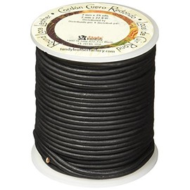 Tandy Leather Round Leather Lace 2mm x 25 yds (22.9 m) Black 5050-01