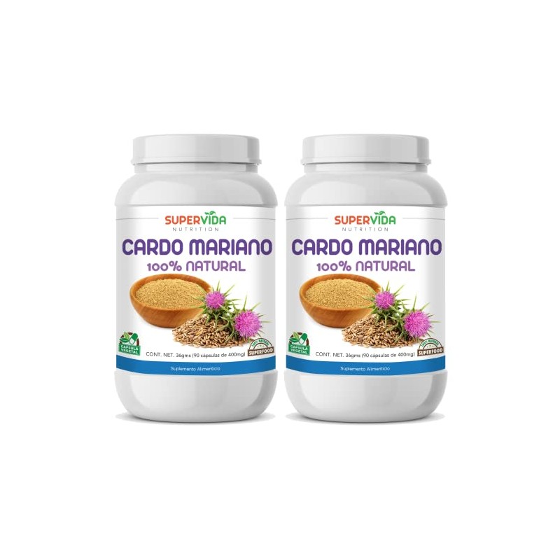 Cardo Mariano 180 Cápsulas (2 Frascos de 90 Cápsulas Vegetales