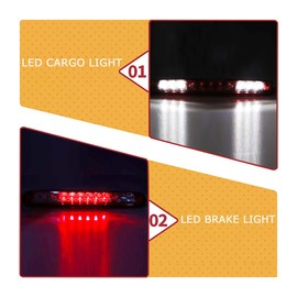 Tresound Third 3rd Brake Light for 1999-2007 Chevy Silverado/GMC Sierra 1500 2500HD 3500 Cargo Lamp High Mount Stop Light (Red Lens)