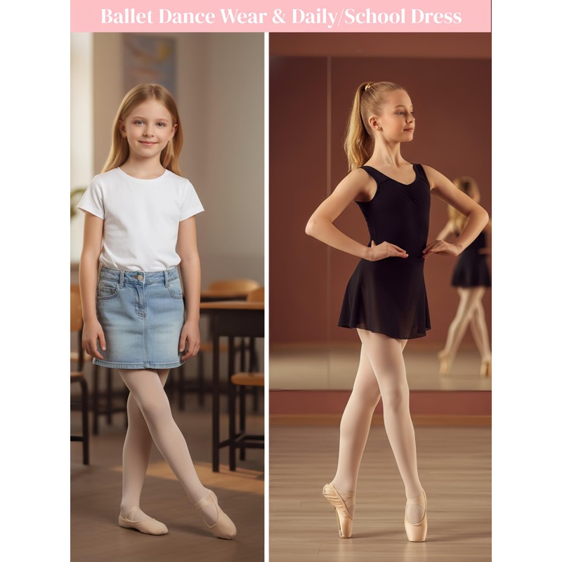 leg elegant 2 Pairs Ballet Tights for School Girls Toddler