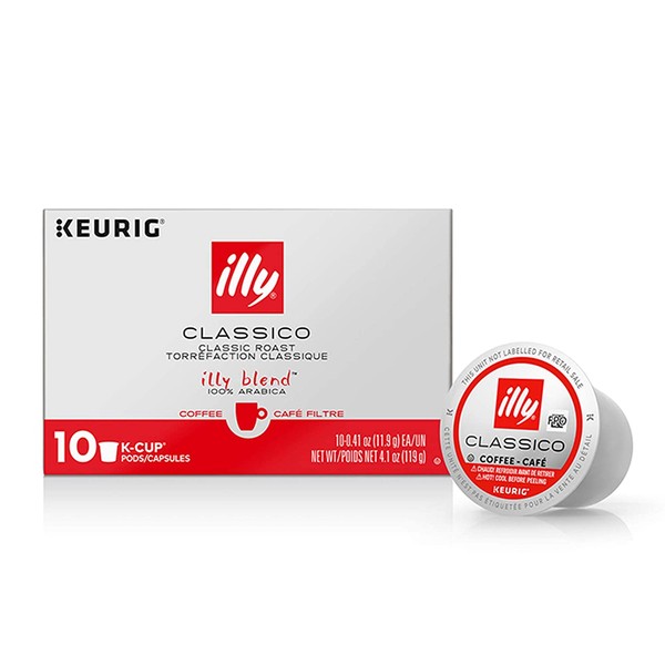 illy K-Cup Pods Classico Medium Roast Coffee for Keurig Brewers, 10 Ct