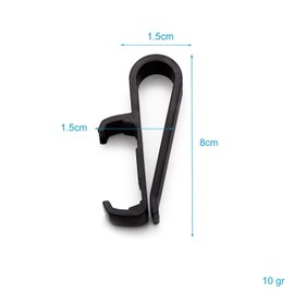 Cadorabo Holder for sun visor compatible with OOONO Co-Driver No. 1 made of plastic in black, clip holder for sun visor, dimensionally stable