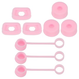PATIKIL Silicone Spill Stopper for Straw Cup 2.0 40oz/ 30oz, Set of 9 Tumbler Accessories Including 3 Straw Cover Cap, 3 Square Spill Stopper and 3 Round Leak Stopper, Pink