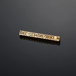 Mollytek 10 Sets Price Display Cube Adjustable Price Tag for Jewelry Price Display Counter Stand Number Letter Dollar Price Block Kit for Retail Shop (Golden)