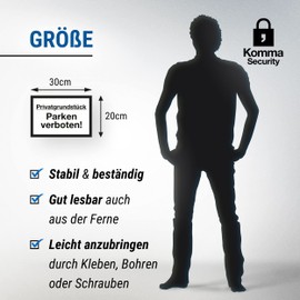 Komma Security Privatgrundstück – Parken Verboten Sign, Parking Prohibition Sign, Prohibited Parking Sign, Parking Prohibition Sign, Parking Prohibition Sign, Parking Vehicles