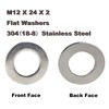 M12 Flat Washers, Fajoeda Pack of 25 M12 Stainless Steel