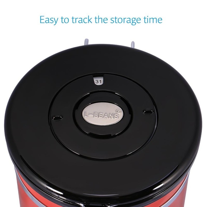 Stainless Steel Coffee Tea Beans Container with Venting Valve Total