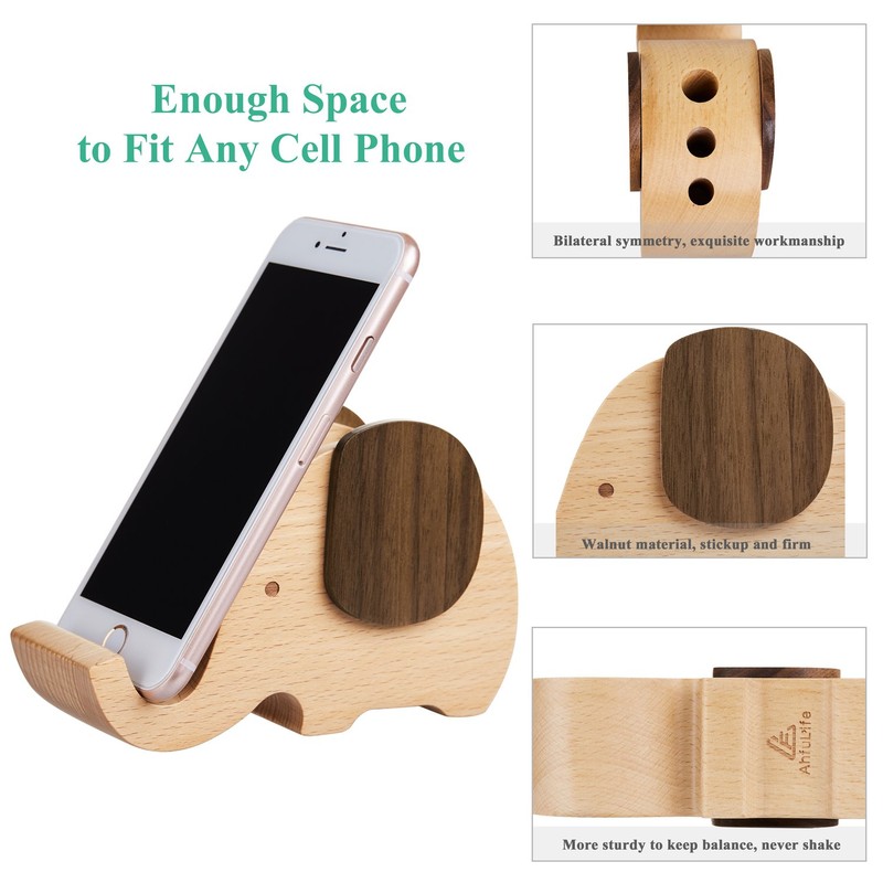 AhfuLife Elephant Pencil Phone Stand Christmas Gifts Ideas for Women,