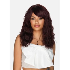 Amore Mio Hair Collection's AW-EMMA, Wavy Long Bob EVERYDAY WIG with Layered Bang, Color P2216