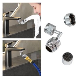 720 Degree Swivel Faucet to Garden Hose Adapter,3/4 Inch GHT thread Garden Hose Adapter with Aerator