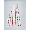 Syntego Assorted 26cm Red Self Adhesive Acrylic Teardrop Gems and