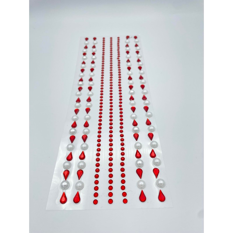Syntego Assorted 26cm Red Self Adhesive Acrylic Teardrop Gems and