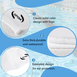 Women Silicone Swimming Cap, High Elasticity Thick Swim Hats for Long Hair, Bathing Swimming Caps for Women and Men Keep Your Hair Dry, with Ear Plugs and Nose Clip, Easy to Put On and Off