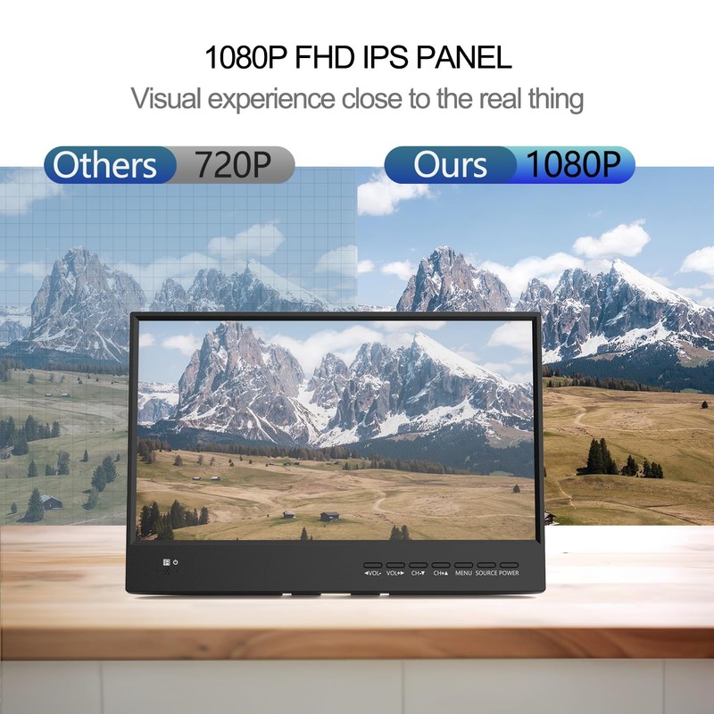 othoig 15.6 inch Small TV,Flat FHD IPS 1080P Screen TV